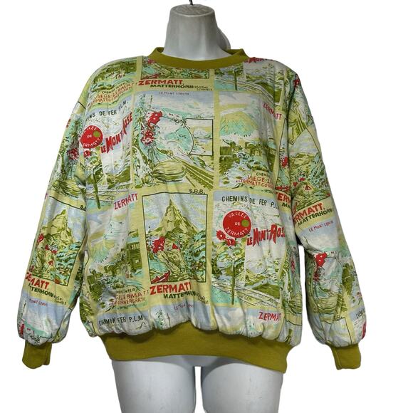 schweiz matterhorn reversible pullover puffer sweatshirt womens - Picture 7 of 11